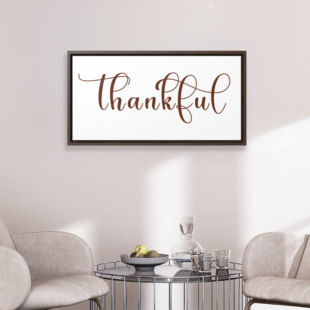 Thankful | Gratitude Wall Art | Canvas