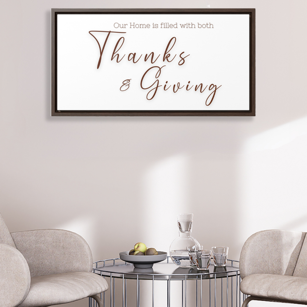 Home Of Thanks And Giving | Gratitude Wall Art | Canvas