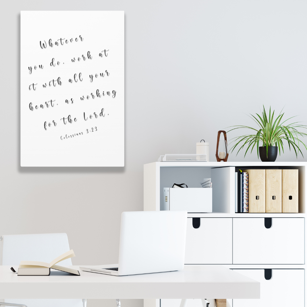 Work With All Your Heart | Office Wall Art