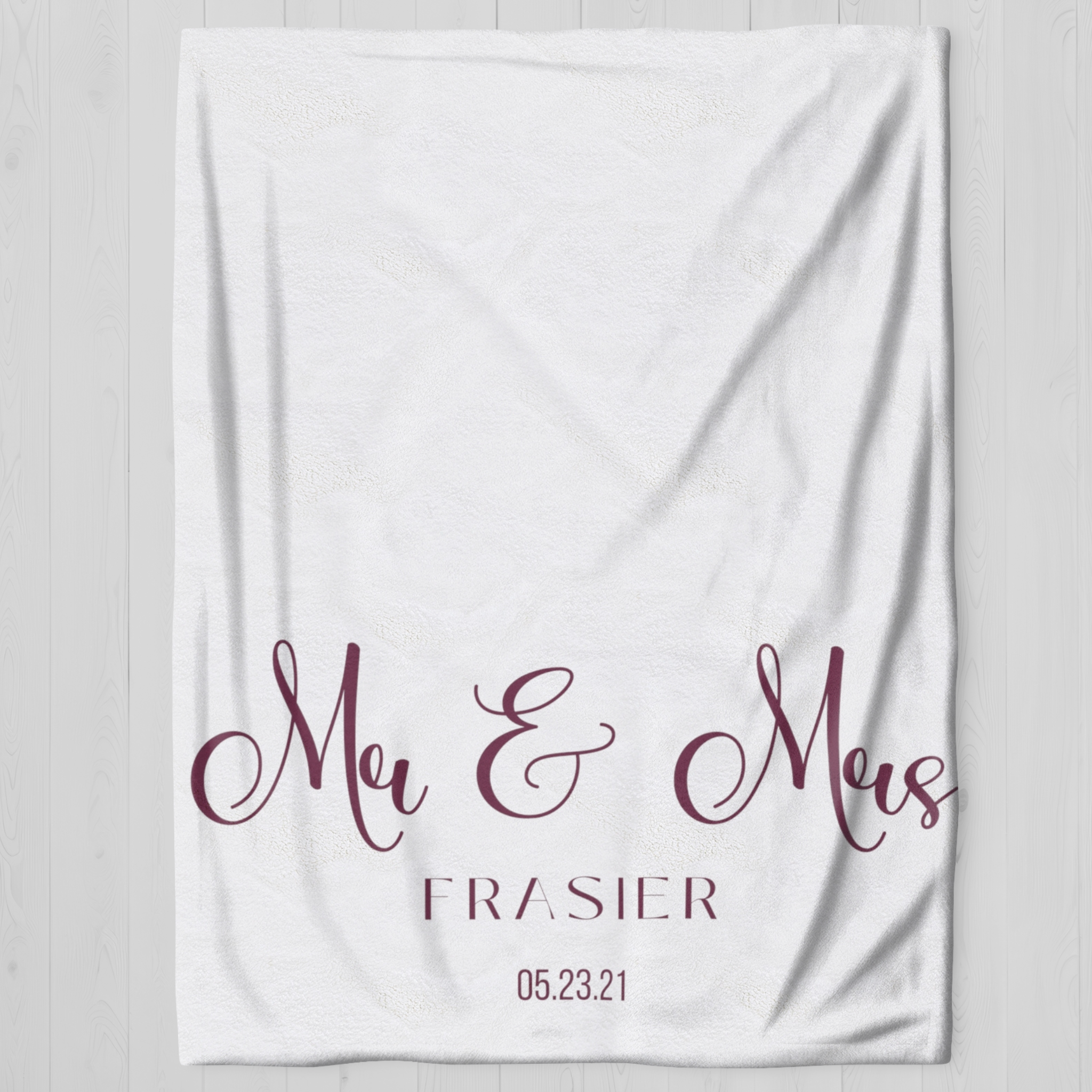 Mr. & Mrs. | Last Name | Velveteen Plush Blanket