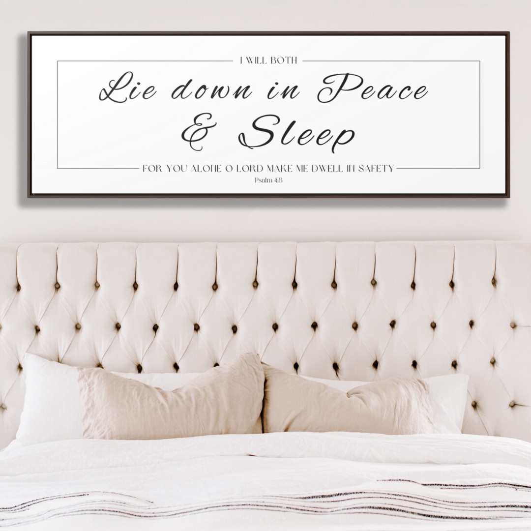 I Will Both Lie Down In Peace & Sleep | Christian Wall Art