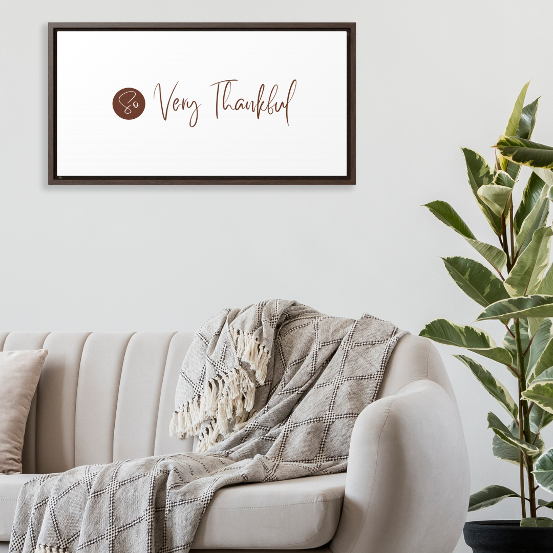 So Very Thankful | Gratitude Wall Art | Canvas