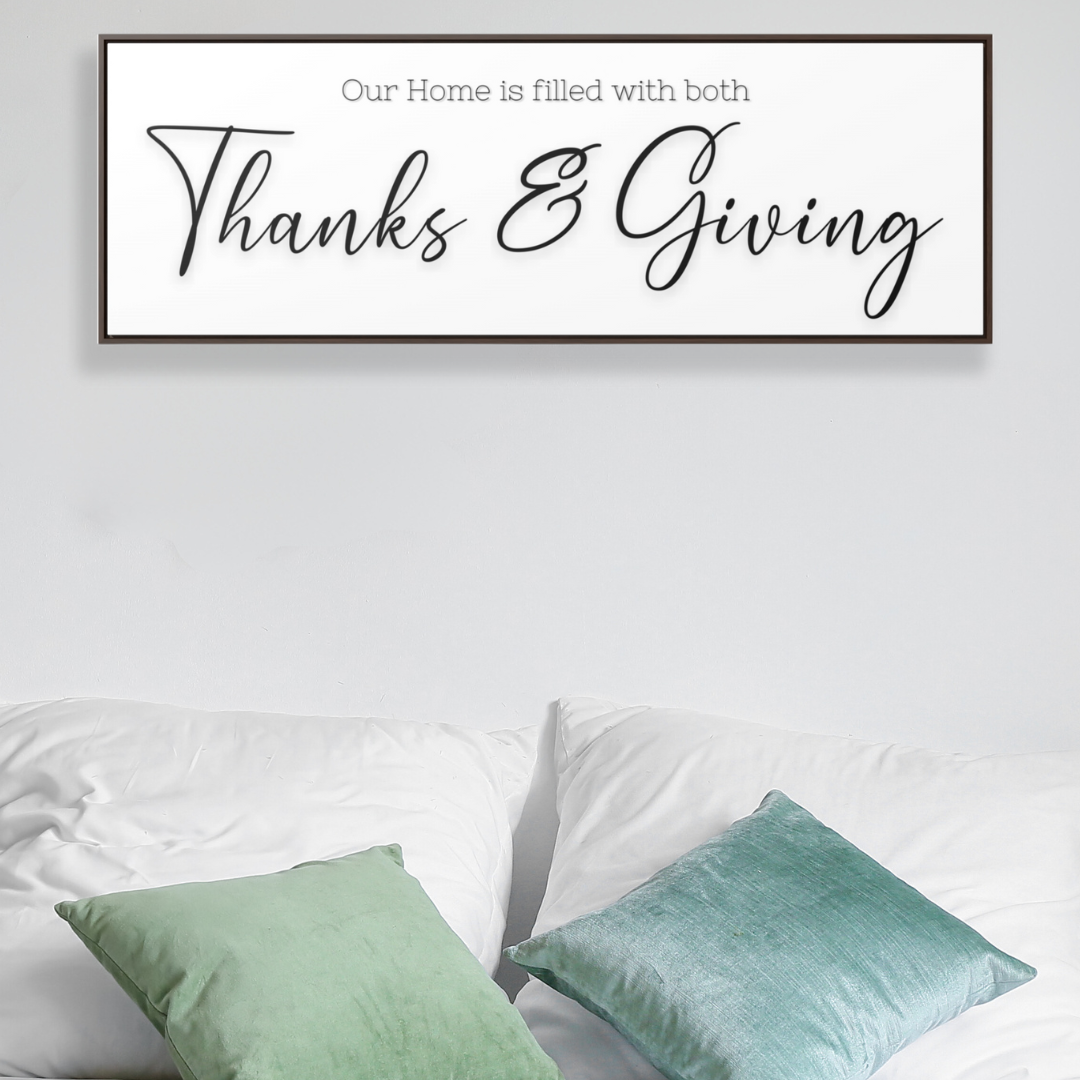 Home Of Thanks And Giving | Gratitude Wall Art | Canvas