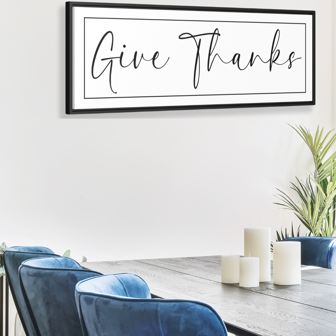 Give Thanks_V2 | Gratitude Wall Art | Canvas