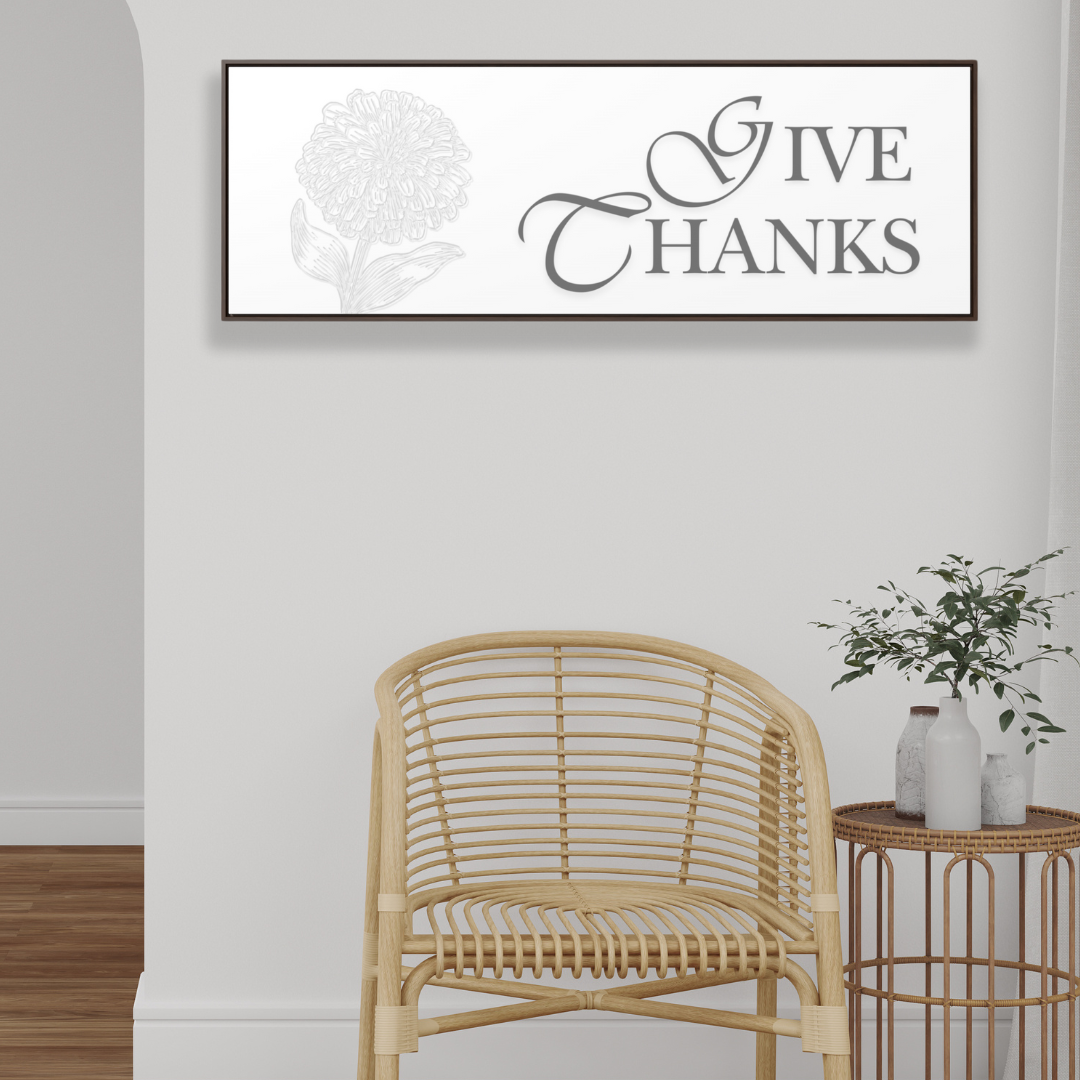 Give Thanks | Gratitude Wall Art | Canvas