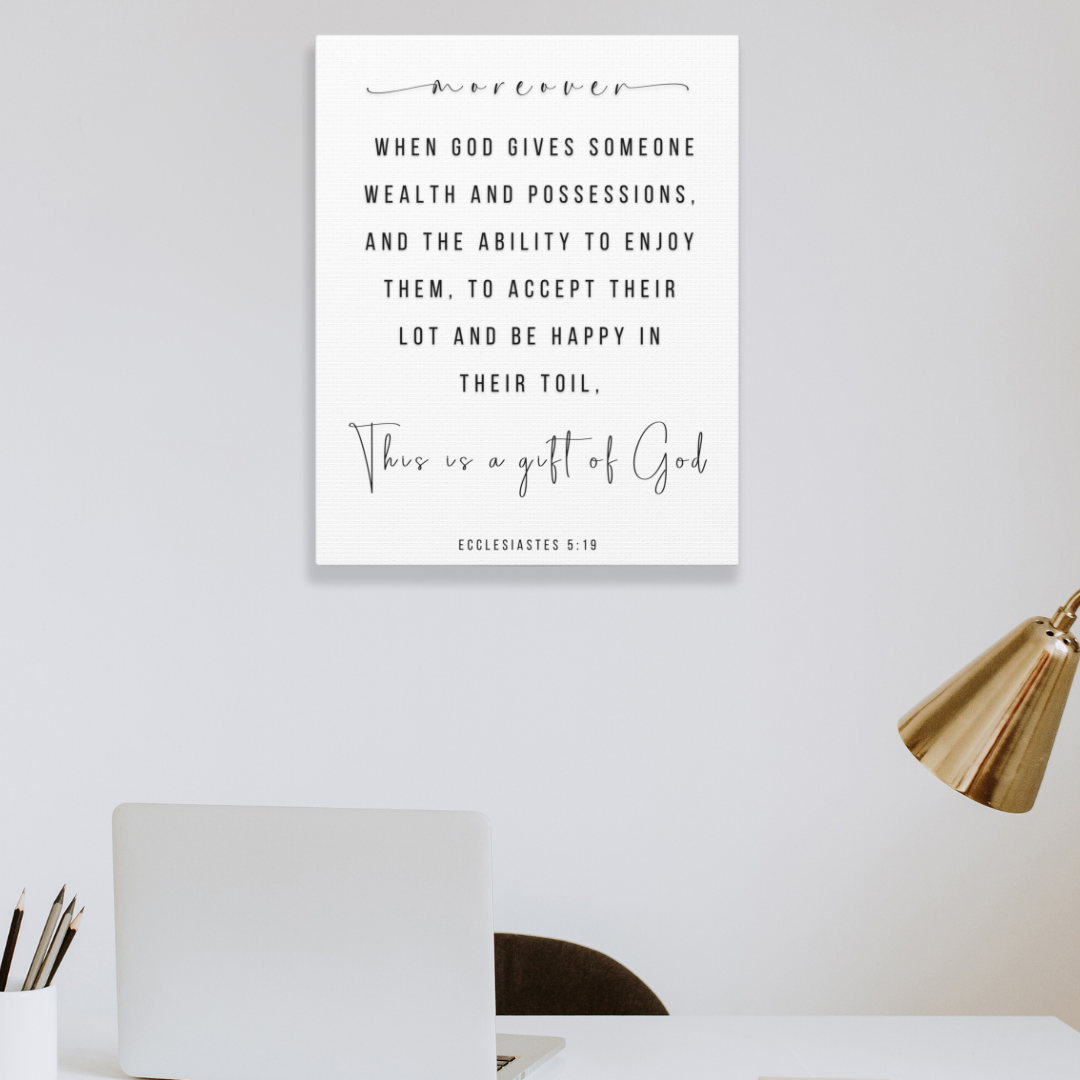 Wealth Is  A Gift From The Lord | Office Wall Art