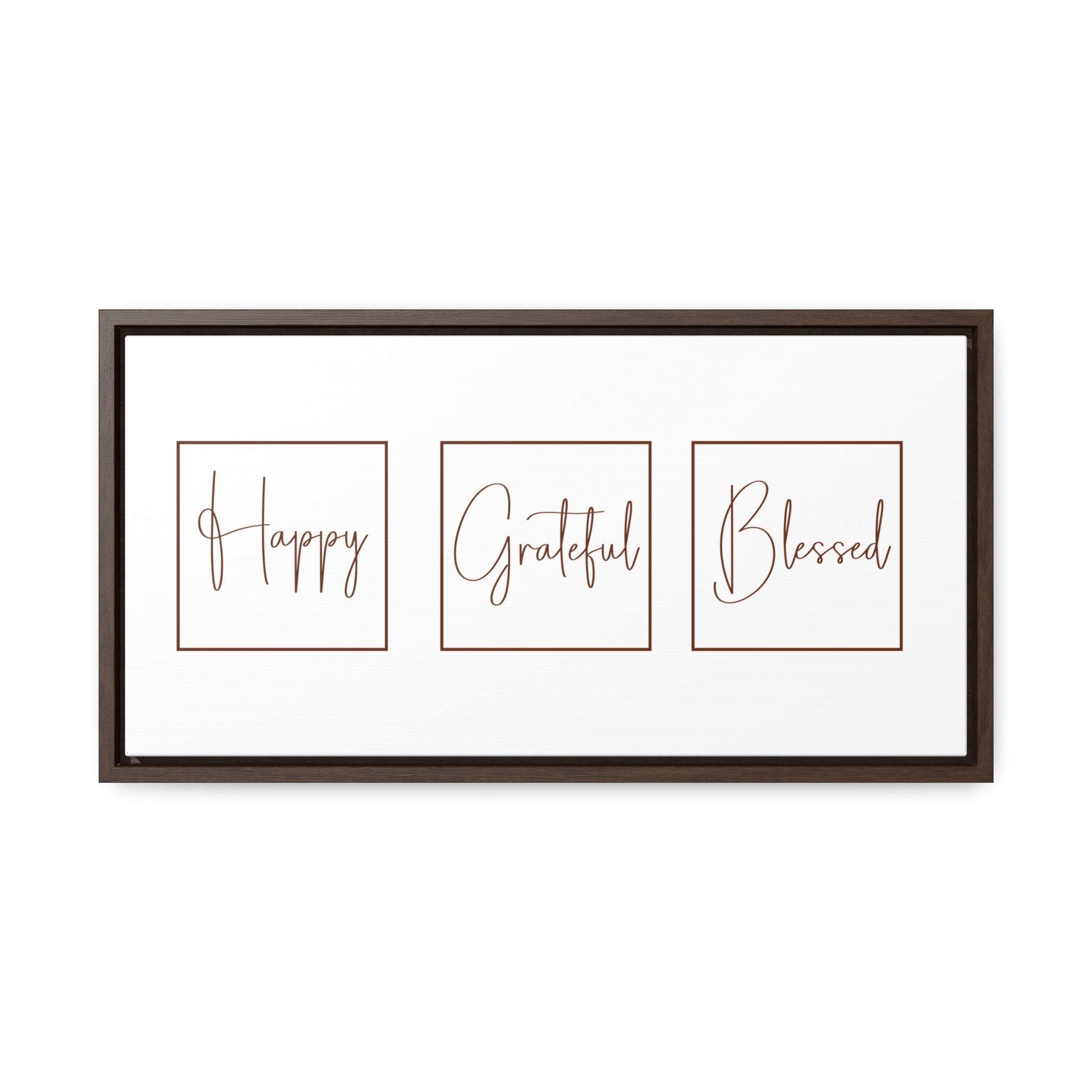 Happy. Grateful. Blessed | Gratitude Wall Art | Canvas