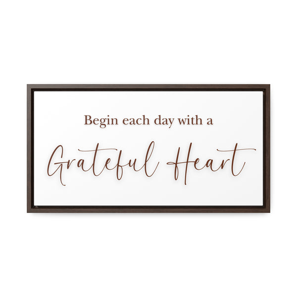 Begin With Grateful Hearts | Gratitude Wall Art | Canvas