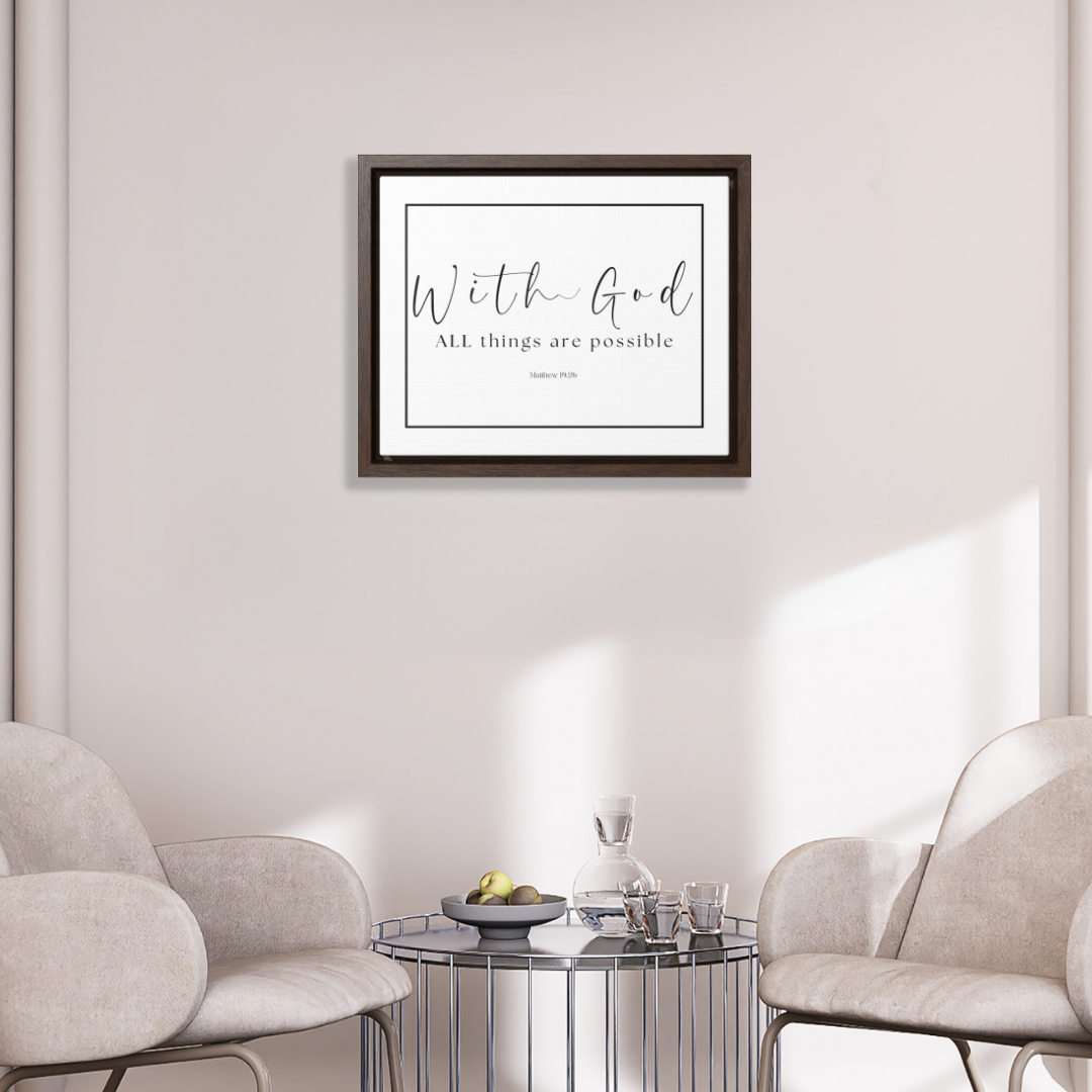 With God All Things Are Possible | Christian Wall Art