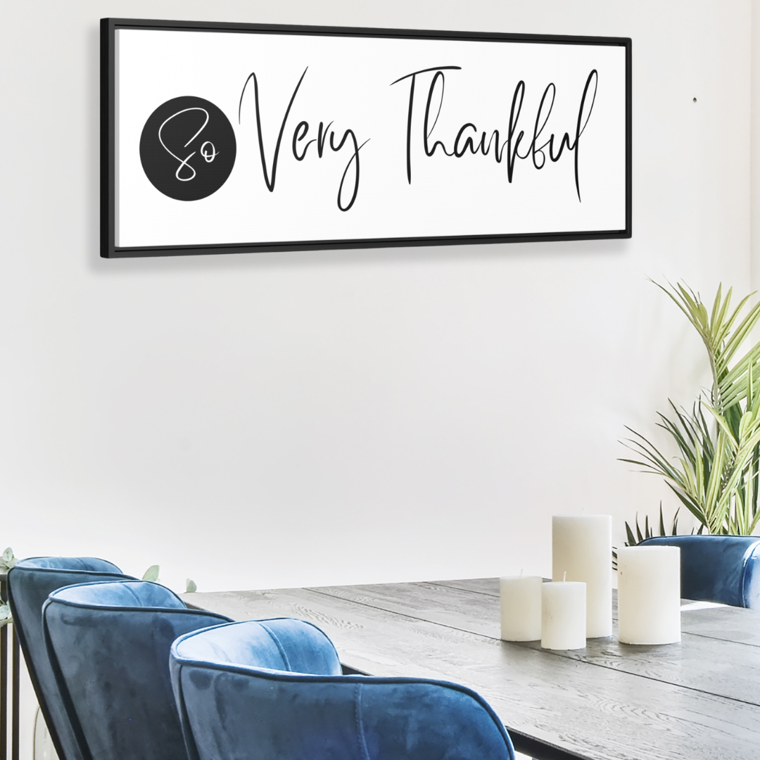 So Very Thankful | Gratitude Wall Art | Canvas