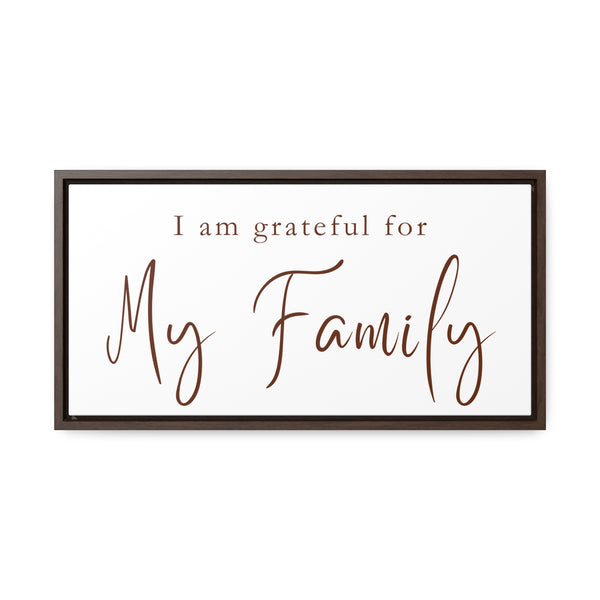 Grateful For Family | Gratitude Wall Art | Canvas