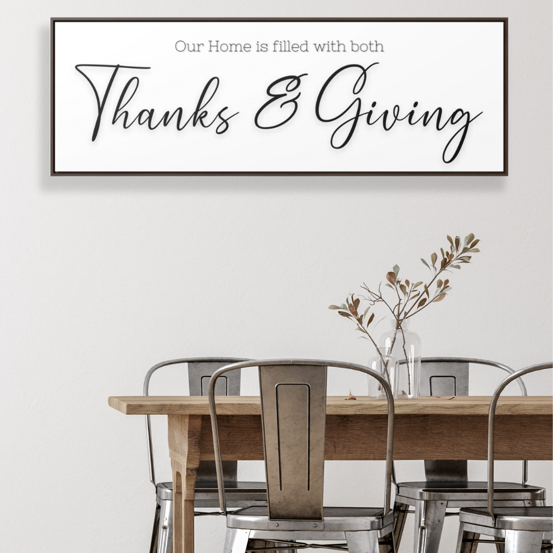 Home Of Thanks And Giving | Gratitude Wall Art | Canvas