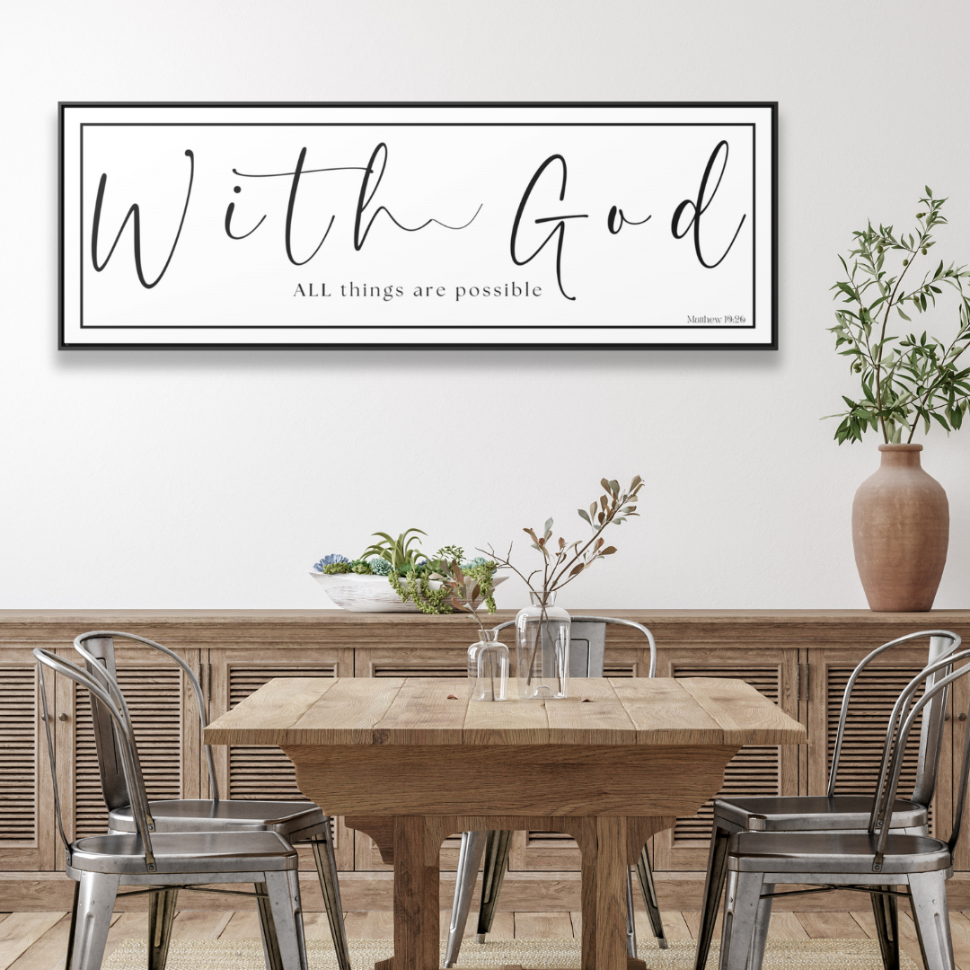 With God All Things Are Possible | Christian Wall Art