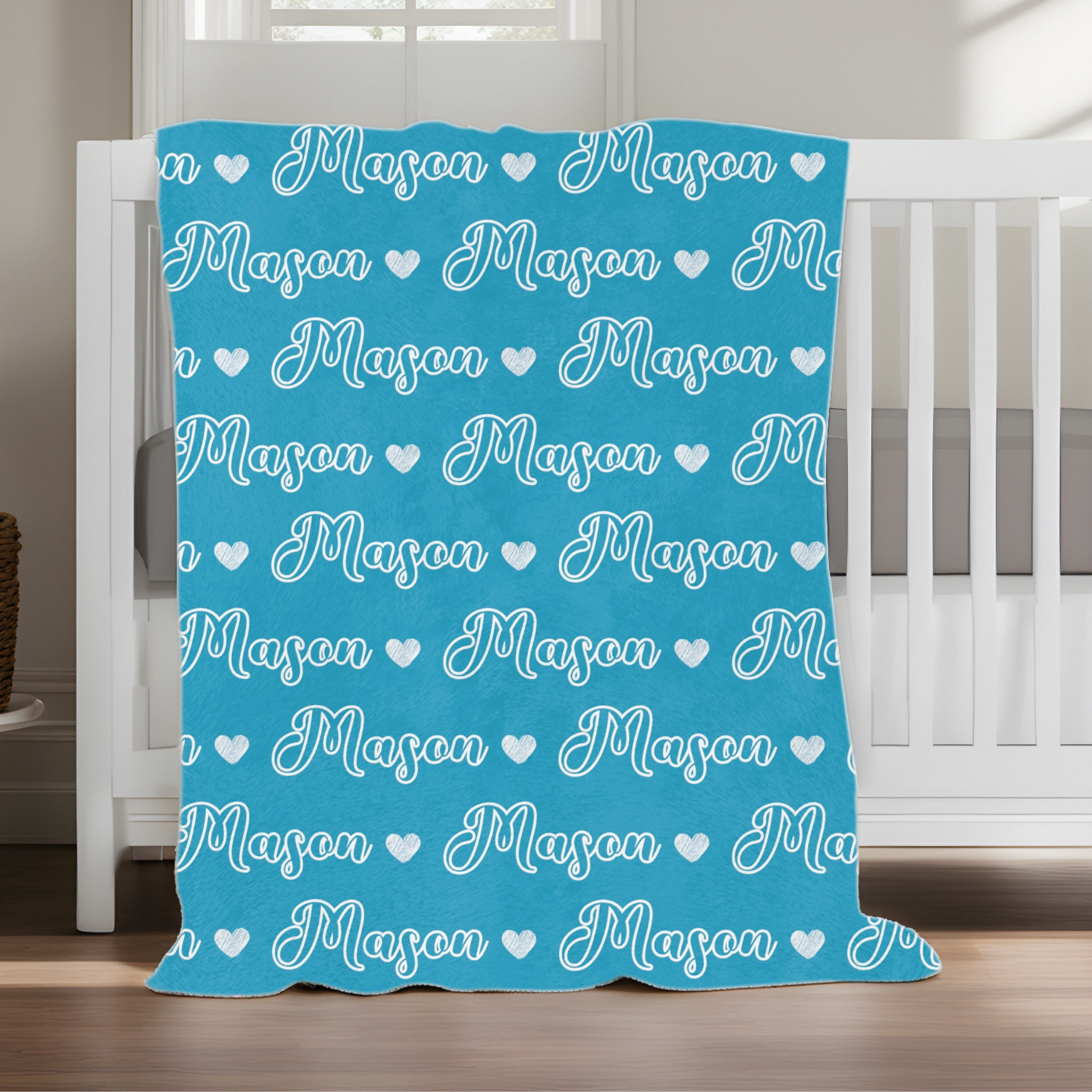 Kids First Name With Love Symbol | Velveteen Minky Blanket