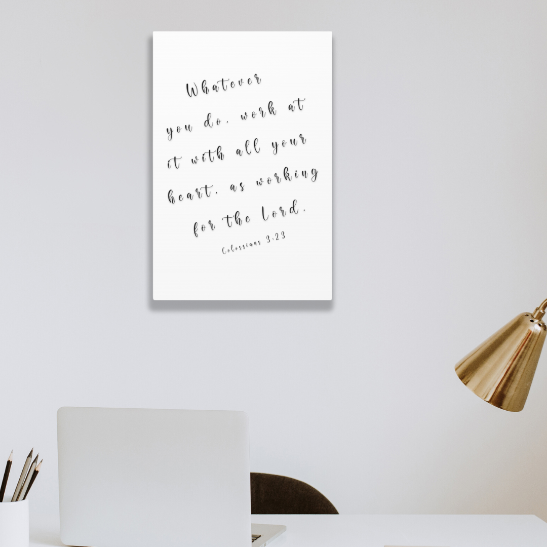 Work With All Your Heart | Office Wall Art