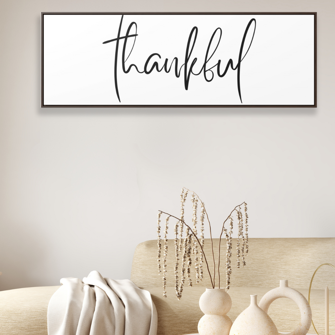 Thankful | Gratitude Wall Art | Canvas