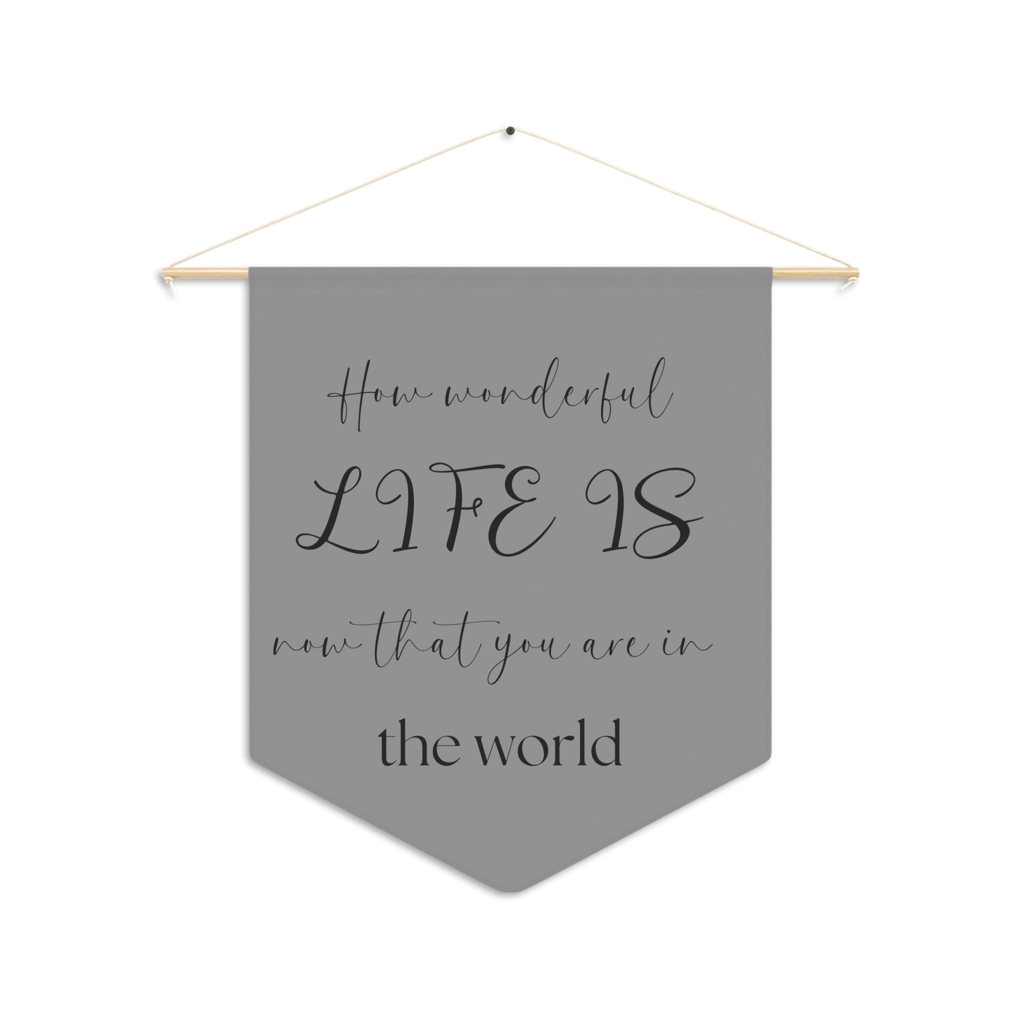 How Wonderful Life Is that You Are In It | Nursery Pennant Wall Art