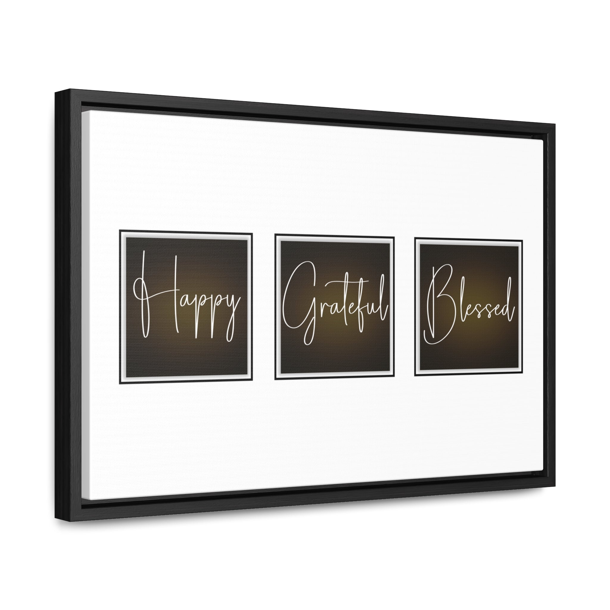 Happy. Grateful. Blessed | Gratitude Wall Art | Canvas