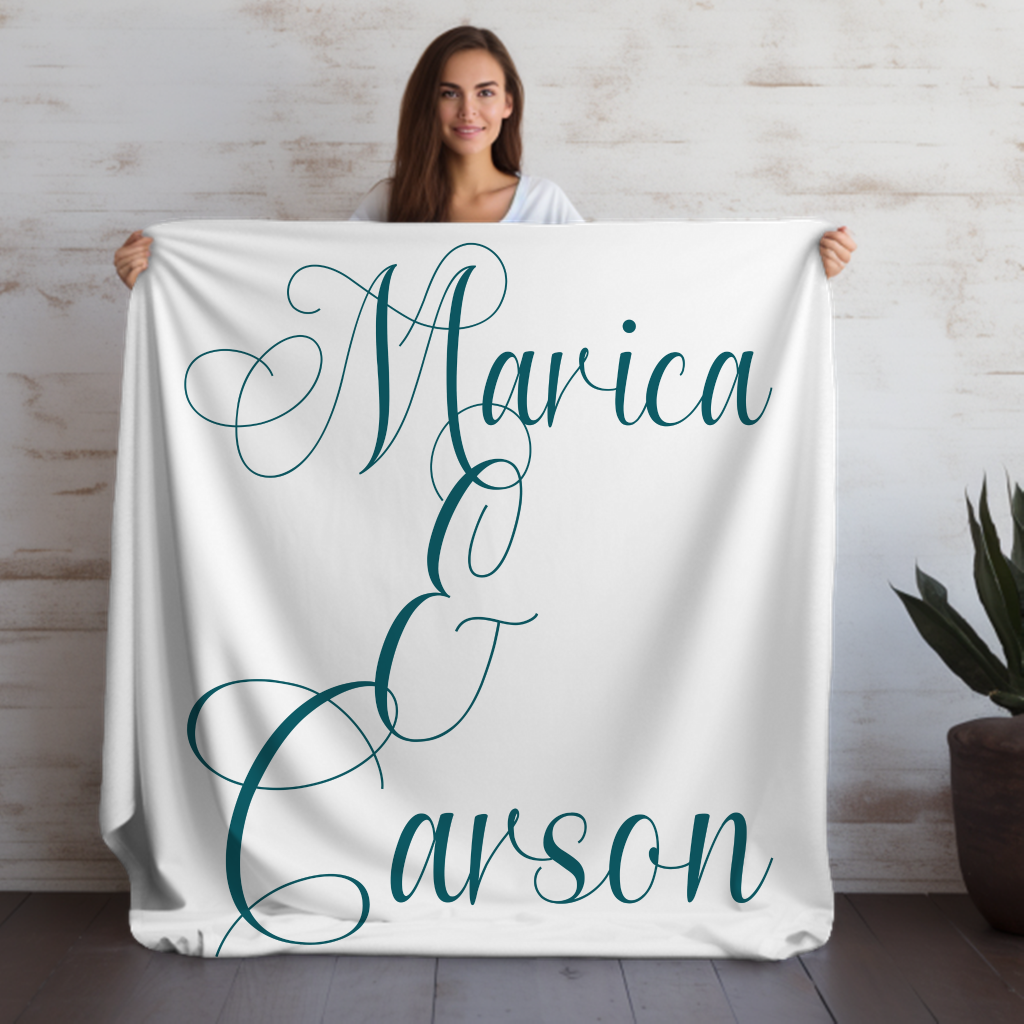 Couple's First Names | Velveteen Plush Blanket