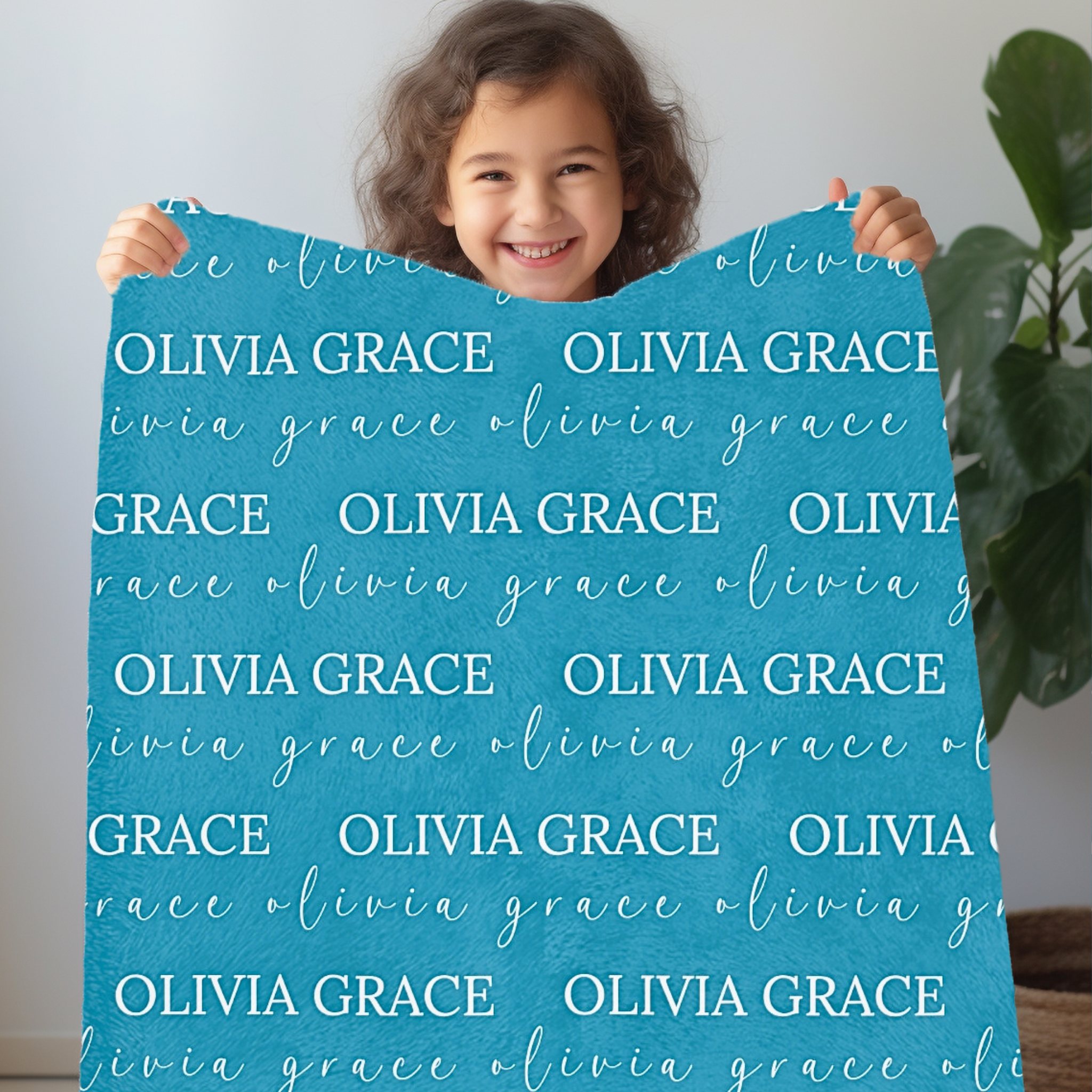 Kids Two Names & Two Fonts Blankets | Velveteen Minky