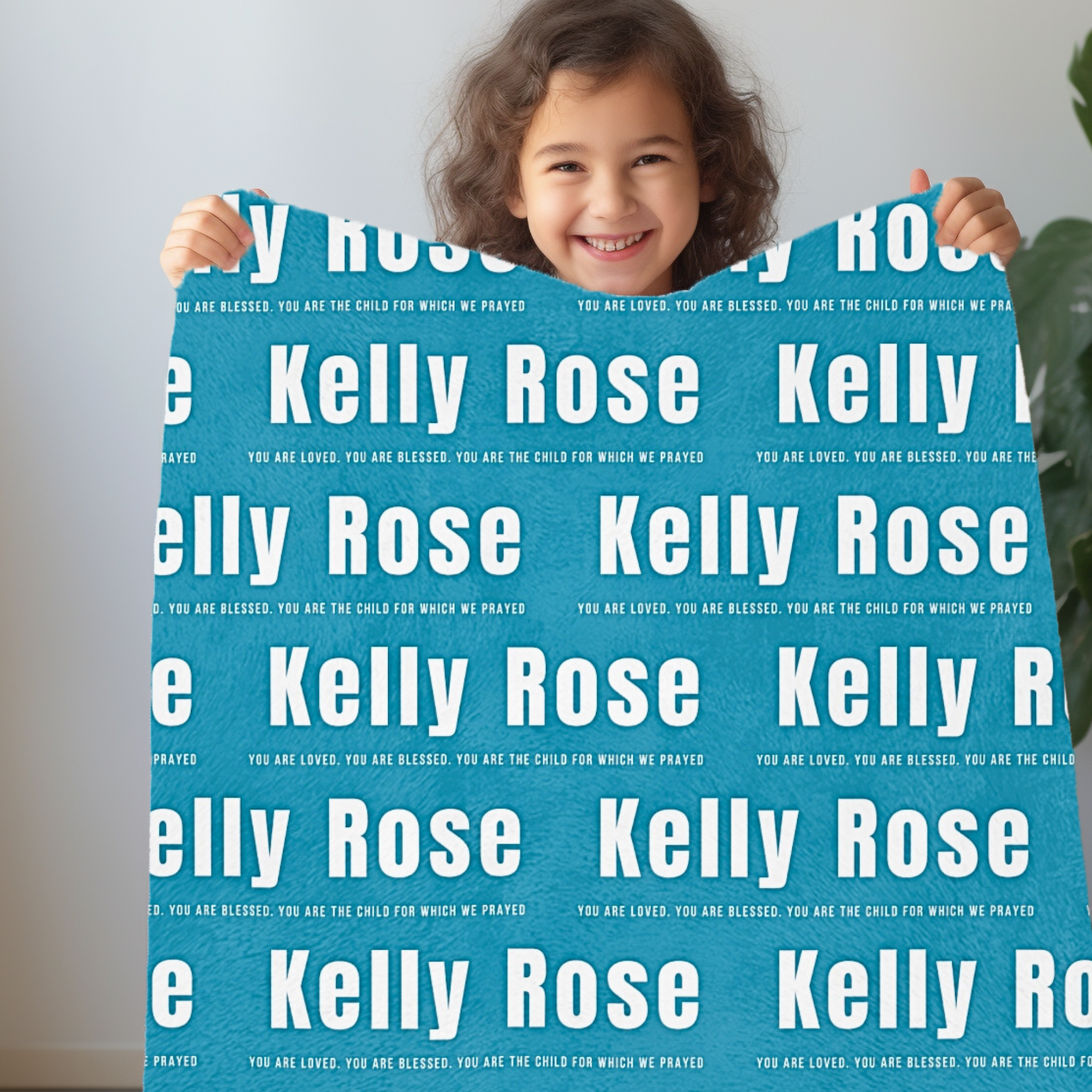 Kids First & Last names With Inspiration | Velveteen Minky Blanket