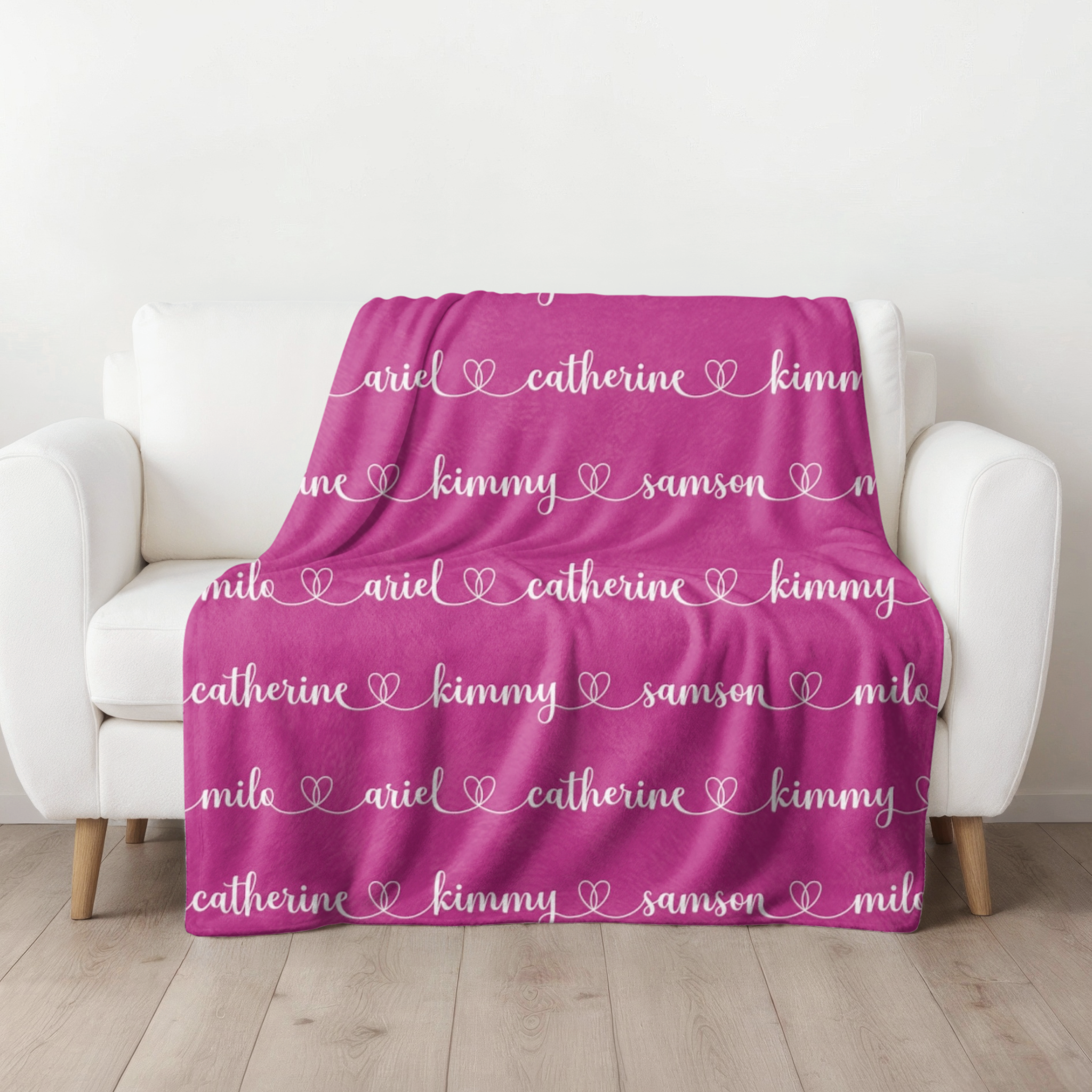 Family Connected Names | Velveteen Minky Blanket