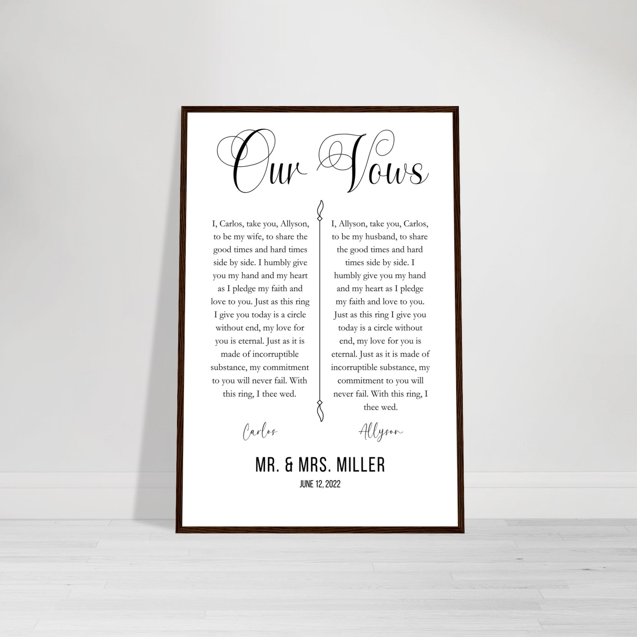 Wedding Vows | Vertical Mr. & Mrs.